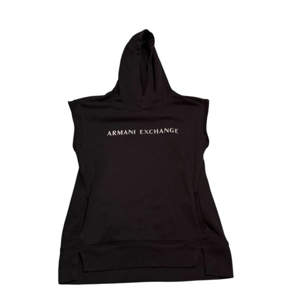 Armani Exchange Black Sleeveless Hoodie